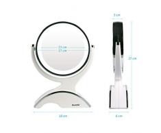 Auxmir Kosmetikspiegel LED Beleuchtet mit 1-/ 10X Vergrößerung, Schminkspiegel Makeup-Spiegel mit Blendfreier Beleuchtung für Schminken, Rasieren und Gesichtspflege