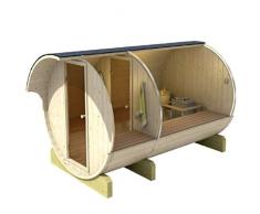 Serenedipity Bazar Sauna Fass 330 finnische Sauna Form Barrel Sauna Outdoor