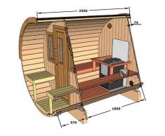 Serenedipity Bazar Sauna Fass 250 finnische Sauna Form Barrel Sauna Outdoor