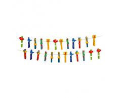 small foot 1780 Wäscheklammer-Set Tiere aus buntem Holz, Spielzeug für Kinder, 24 Einheiten, ab 3 Jahren