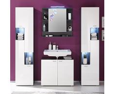 trendteam TT30103 Bad Waschbeckenunterschrank, weiss Hochglanz, Korpus graphit Nachbildung, BxHxT 72x63x35 cm
