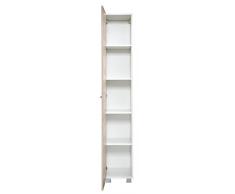 VCM Hochschrank Bad Carlos mit Standfüßen | weiß / eiche-sägerau