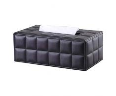 KINGFOM™ Rechteckige Leder Kosmetiktücherbox für Zuhause/Büro/Auto (Schwarz)