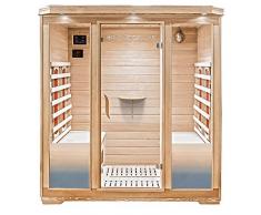 Home Deluxe – Infrarotkabine – Bali XL – Keramikstrahler – Holz: Hemlocktanne - Maße: 175 x 120 x 190 cm – inkl. vielen Extras und komplettem Zubehör