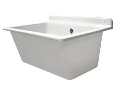 SANIT Waschtrog mit Überlauf, inklusive Befestigungsset, Waschbecken aus Kunststoff mit 35 l Fassungsvermögen, weiß, Art.Nr. 60.003.01..0099