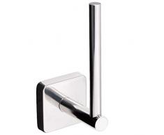 Kapitan Quattro Vertikal WC Ersatzrollenhalter Selbstklebend V2A 18/10 Edelstahl Quadratischer Stil Toilettenpapierhalter Wandmontage, Poliert, Made in der EU, 20 Jahre Garanti