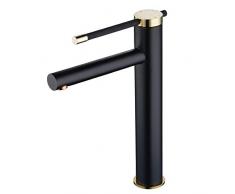 Einhand Waschbecken Wasserhahn Doppel Finish Schwarz Malerei Gold Chrom 1 Loch Deck Mount Toilette Waschtischmischer Hochhahn Moderne Leekayer