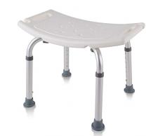 AUFUN Duschhocker Duschstuhl 38-53cm Höhenverstellbar Duschhocker Anti-Rutsch Badsitz Duschhilfe Duschsitz aus Alu und Kunststoff für Alter, Schwangere