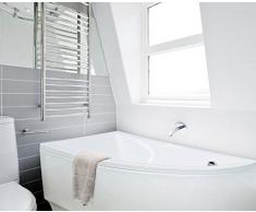 EXCLUSIVE LINE Eckbadewanne Eck Acryl Badewanne Practic 150x70 cm Links mit Schürze + Viega Simplex Ablaufgarnitur