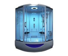 Home Deluxe - Duschtempel mit Regendusche und Handbrause - Exclusive weiß - Maße: 150 x 150 x 220 cm | Dampfsauna, Badewanne, Whirlpool, Dusche