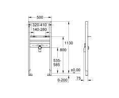 GROHE Rapid SL Montageelement Waschtisch, 1.13 m, Einlochbatterie 38557001