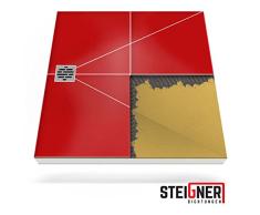Duschelement MINERAL PROFI 4.Pos Duschboard befliesbar 80x90 cm DEZENTRALER Punkt Ablauf WAAGERECHT - EPS Bodenelement ebenerdig barrierefreie Duschwanne bodengleich
