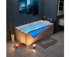 Tronitechnik Whirlpool Badewanne Rhodos 180cm x 90cm inkl. Heizung, Hydromassage und Farblichtherapie