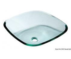 Glas-Waschbecken, halb quadratisch 420 x 420 mm