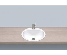 Alape EW 3.2 Einbaubecken ohne Überlauf, kreisförmig, Ø 475 mm, innen und außen glasiert, Weiß, mit Hahnloch/Waschtisch/Waschbecken