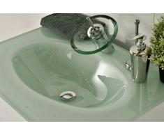 SAM Milchglasbecken Santana, 70 cm, Waschbecken oval, grünes Glas, Waschtisch, ohne Unterschrank