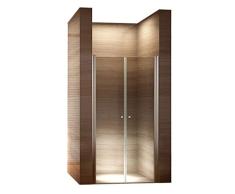 i-flair 180 cm Hohe Duschtür aus 6mm Sicherheitsglas Klarglas mit Nanobeschichtung - Alle Größen (76-80cm)