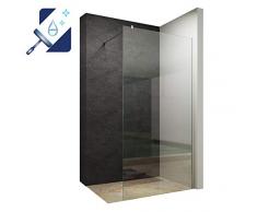 AQUABATOS 80x200cm Walk In Dusche 10mm Duschwand Glas Duschabtrennung Duschtrennwand Glastrennwand Glaswand mit NANO-Beschichtung