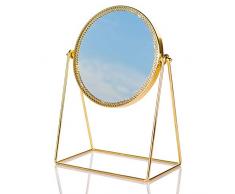 Dawoo Gold Kosmetikspiegel Frisierkommode Spiegel für Schlafzimmer Beauty Salon