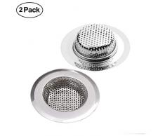 Fayomir Abflusssieb Edelstahl, 5.5CM Abflusssieb Dusche, 2 Stück Küchen spüle, Abflusssieb Waschbecken, Spüle Filter Sieb, Verschiedene Größen sind für Sieb Dusche Abfluss 3.6 cm-11cm