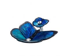 HomeLava Modern Gehärtetes Glas Waschbecken Kreative Aufsatzwaschbecken Handwaschbecken Set Schmetterling Form mit Wasserfall Wasserhahn