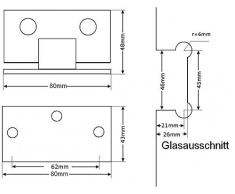 Edelstahl 6mm 8mm Glastür Scharnier Duschtür Türbeschlag Türbeschläge Beschlag