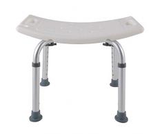 LZQ Duschhocker Höhenverstellbar 38-53cm Badstuhl Duschstuhl Anti-Rutsch Badsitz aus Alu und Kunststoff für Alter, Schwangere