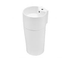 [neu.haus] Waschbecken aus Keramik [42x40x82cm] weiß Standwaschbecken mit Säule/Säulenwaschbecken