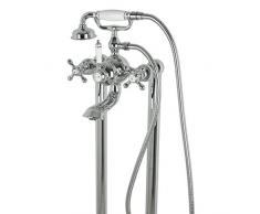 Welfenstein Nostalgie Standarmatur freistehend Badewanne Retro Messing SA-MW
