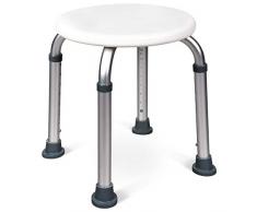 COSTWAY Duschhocker höhenverstellbar, Duschstuhl bis 150kg belastbar Badehocker, Duschsitz rutschfest, Medical Duschstuhl aus Alu, Duschhilfe weiß, Badesitz Badehilfe für Schwangere und Alte