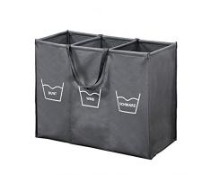 Kesper Wäschesortierer Wäschekorb Wäschesammler Wäschebox Trio 150 Liter (3 x 50 Liter) 3 Fächer zum Vorsortieren Sortieren der Wäsche nach Farbe oder Wasch-Temperatur