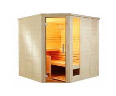 Komfort Corner Large 234x206x204cm Saunakabine Fichtenkabine mit Linden-Einrichtung ohne Technik