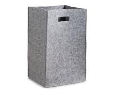 Zeller 14265 Wäschesammler, Filz, Stoff, grau, ca. 35 x 30 x 55 cm
