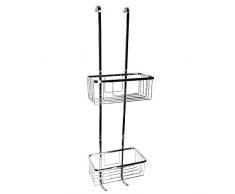 Duschmeister Duschregal DMKO01 für Duschwand mit 2 Ablagekörben Edelstahl verschromt, garantiert rostfrei Hängekorb Duschablage für Shampoo Duschgel Seife Duschkorb zum Hängen oder Einhängen