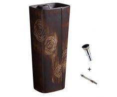 GXFC Keramik Waschbecken Serie - Vintage-Standwaschbecken, Bad Integral Waschbecken, Handgeschnitzte Kunst, Toilette kleinem Raum, mit Ablaufstopfen und Ablaufrohr