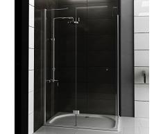 Walk in Dusche ca. 120x80x200 cm Eckeinstieg Duschkabine klares Sicherheitsglas, Duschabtrennung mit Nanobeschichtung Tür mit Seitenwand Schwingtür von Alpenberger
