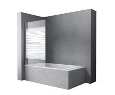 BxH: 90x140 cm Design Duschabtrennung Cortona1122,Badewannenaufsatz, 6mm ESG-Sicherheitsglas teilsatiniert, inkl. Nanobeschichtung, Badewannenfaltwand