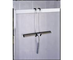 WENKO 16700100 Badezimmerwischer Terni, Duschabzieher mit Ersatzlippe, Metall, 24.5 x 16.5 cm, Chrom