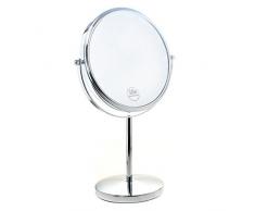 TUKA Standspiegel 10 fach Vergrößerung, 8 inch Kosmetikspiegel 360° drehbar. Verchromten Schminkspiegel Rasierspiegel Tischspiegel Badzimmerspiegel, Doppelseitig: Normal+ 10x Vergrößerung, TKD3108-10x