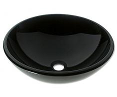 Waschbecken Design Aufsatzwaschbecken schwarz Glas Glaswaschbecken Waschschale 42x42x14 cm von Art-of-Baan®