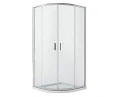 Idralite Eckeinstieg Duschkabine Runddusche 90x90 H185 Satiniert 6mm Glas Mod. Ready
