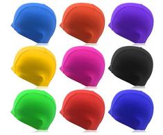 #DoYourSwimming® Badekappe aus Stoff für Erwachsene & Jugendliche - elastische Bademütze Badehaube Schwimmbaube - Orange