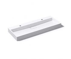 doporro Mineralguss Waschbecken 120x46x11 cm Zwei Armaturenloch Gussmarmor Waschtisch Waschplatz Colossum19