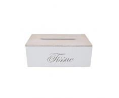 DRULINE Taschentuchbox/Taschentuchspender/Kosmetiktücherbox aus Holz 25 x 9,5 x 14.5 cm Weiß