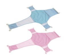 Badewannensitz Baby WENTS 2 Stück Kreuzförmig Badewanne Neugeboren Sicherheitsbadesitz Unterstützung Badezubehör für Kleinkind antirutsch BadeNetz (Blau und Pink)