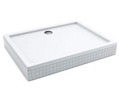 Rechteck Duschwanne/Duschtasse AQUABAD® | Komplettset Comfort Basic 70x90cm | inkl. Styroporträger und Ablaufgarnitur/Siphon Viega Tempoplex | (Gesamthöhe inkl. Träger 16 cm) zum Befliesen