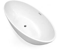 perfect-spa Freistehende Badewanne Turin Wanne inkl. Ab- und Überlauf Exclusive freistehende Badewanne Acrylwanne Wanne Dusche Bad