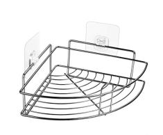 Wangel Eckablage Duschkorb Duschablagen ohne Bohren für Bad, transparent Klebestreifen Pads, Edelstahl, Poliertes Finish