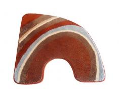 Badteppich Lea terracotta 60x60cm mit Ausschnitt Bad-Vorleger Duschvorleger Wc-Vorleger