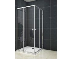 Duschkabine Eckdusche variabel verstellbar 80-90 cm,Höhe 185 cm